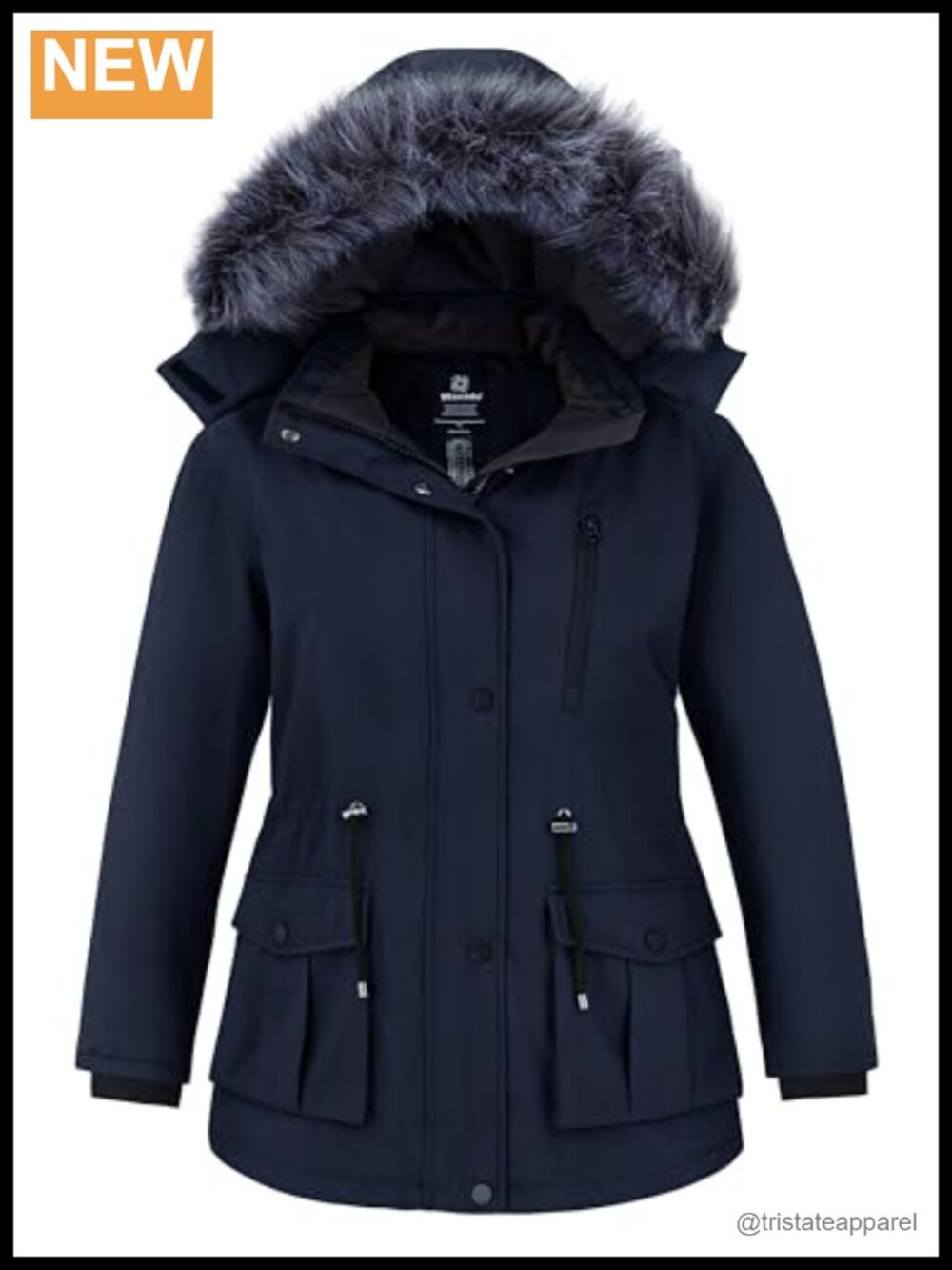 Plus Size Waterproof Puffer Parka Coat with Detachable Hood